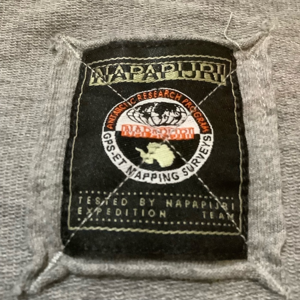 Napapijri Logo Sweatshirt Women’s Size S Grey Cotton Stretch Graphic Pullover - Picture 14 of 15